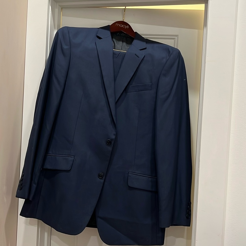 Men's Madison suit 42 Long pants 34x 32 navy blue